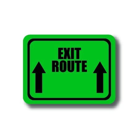 Ergomat 12in x 9in RECTANGLE SIGNS - Exit Route DSV-SIGN 108 #2210 -UEN